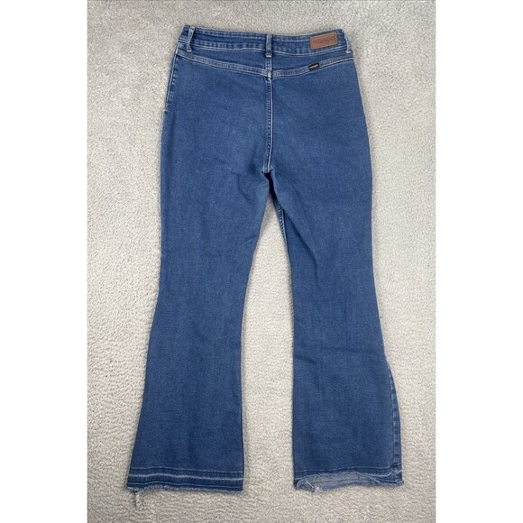 Wrangler Jeans Women's Size 12 High-Rise Fierce Flare Raw Hem Boho Country Gypsy - Picture 2 of 13